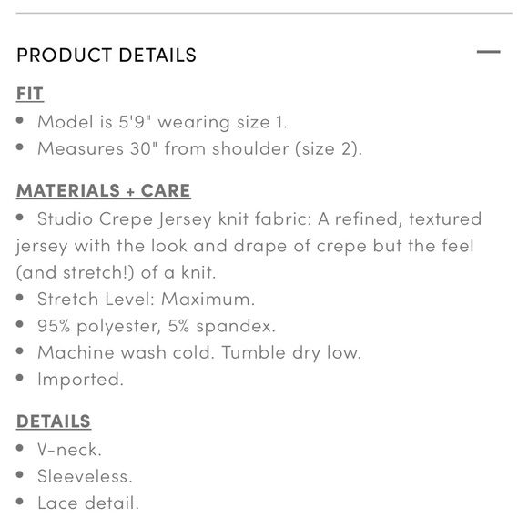 torrid Studio Crepe Jersey Lace Inset Double V-Neck Tank - Picture 7 of 13